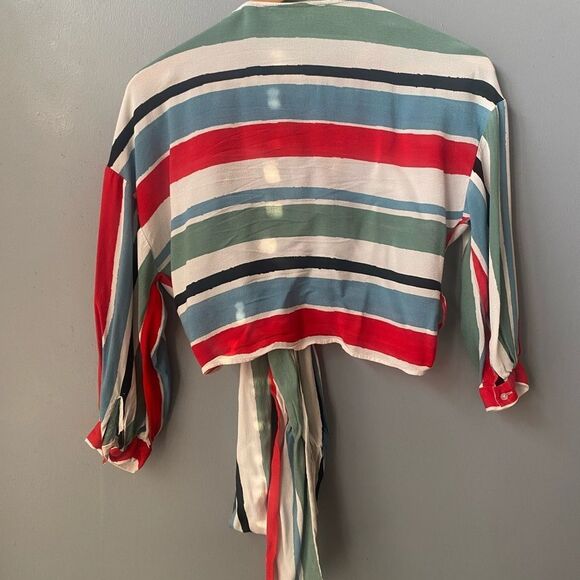 Zara Open Front Tie  Blouse - Picture 5 of 6